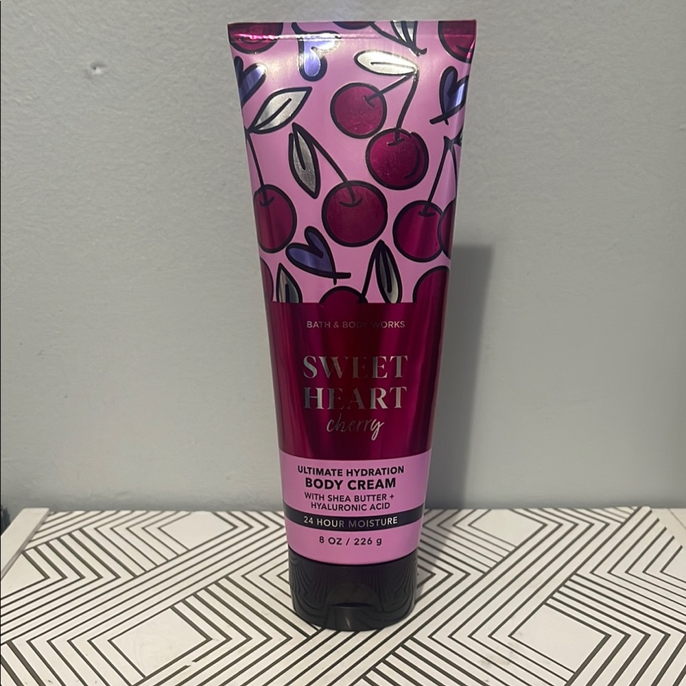 Bath & Body Works Sweetheart Cherry Body Cream - Pink and Purple